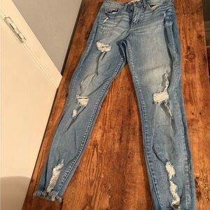 BKE Stella Ankle Slim Fit Skinny Distressed Jeans